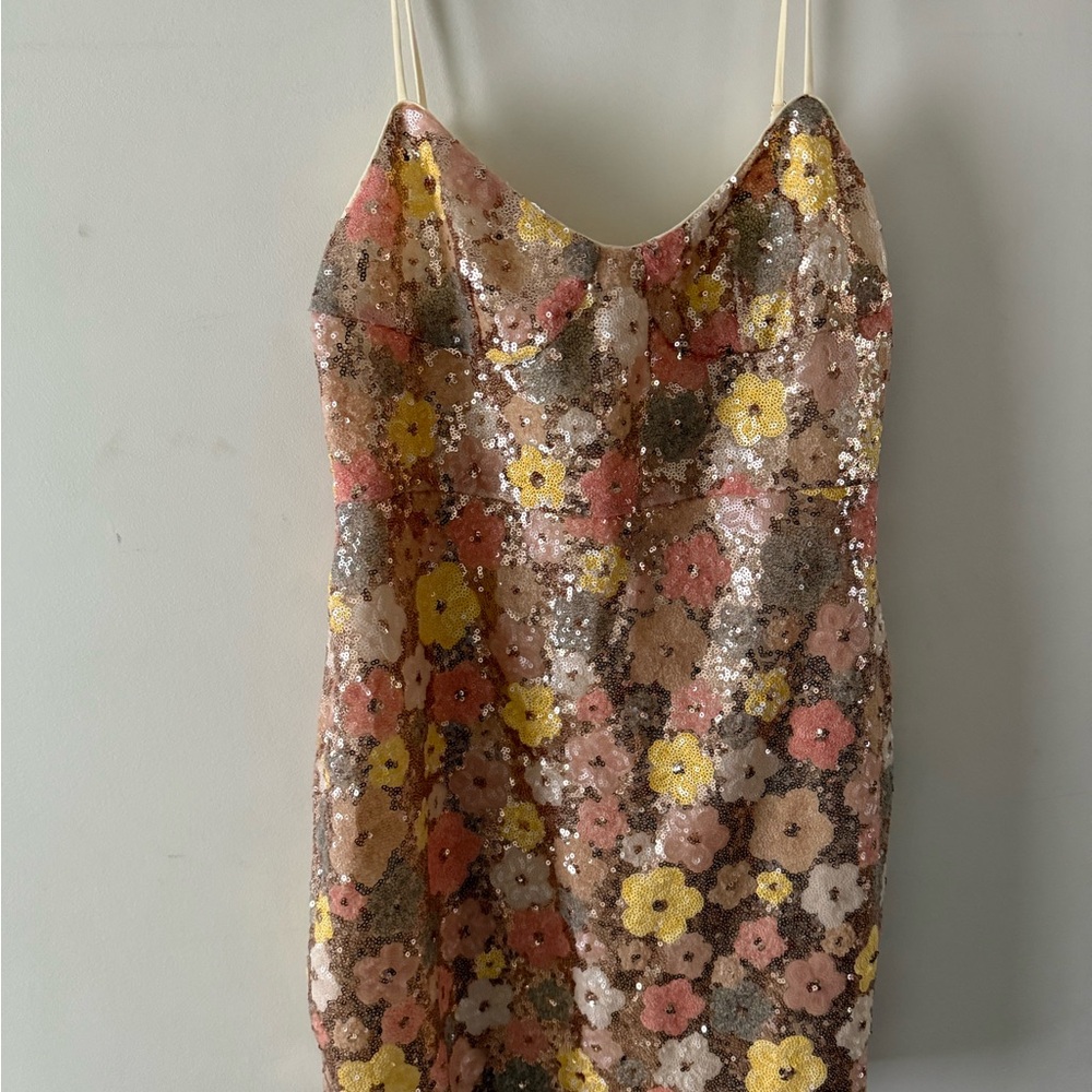 Hello Molly Floral Sequin Dress - Multicolor